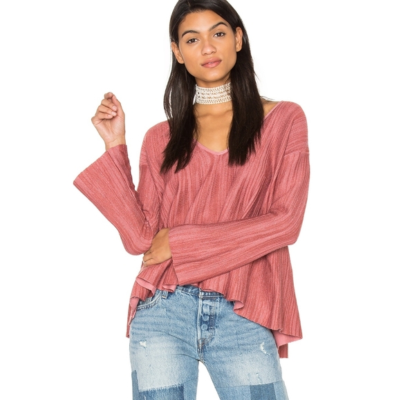 NWT Free People Sundae Swing Pullover Sweater Rose Pink Size Small - Picture 3 of 16